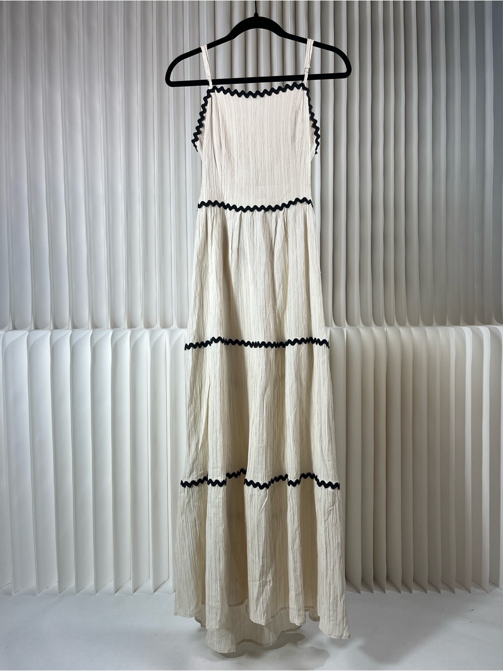 LOVESOFT Cream Maxi Sundress with Black Trim - Women